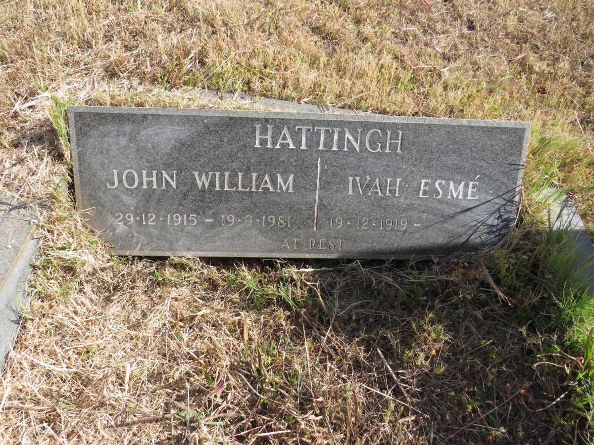 HATTINGH John William 1915-1981 & Ivah Esme 1919-