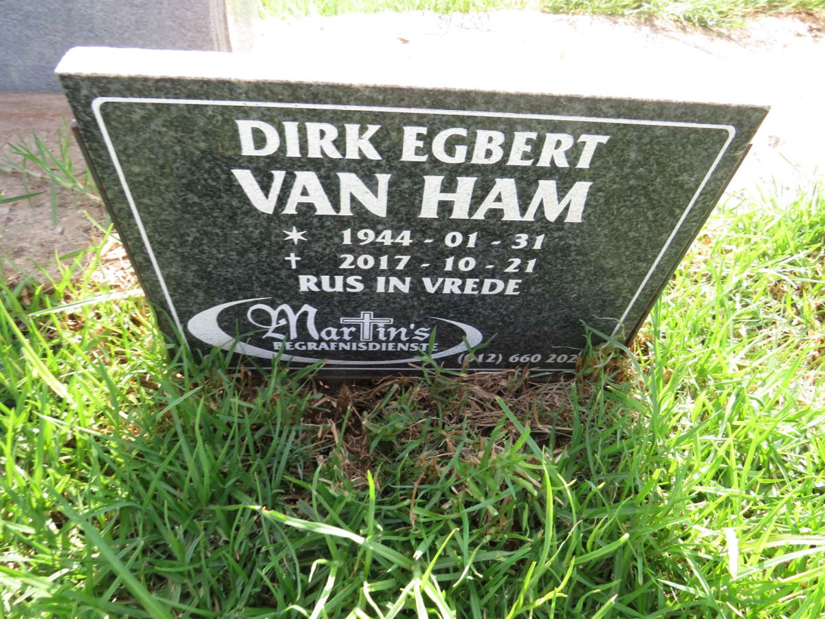 HAM Dirk Egbert, van 1944-2017