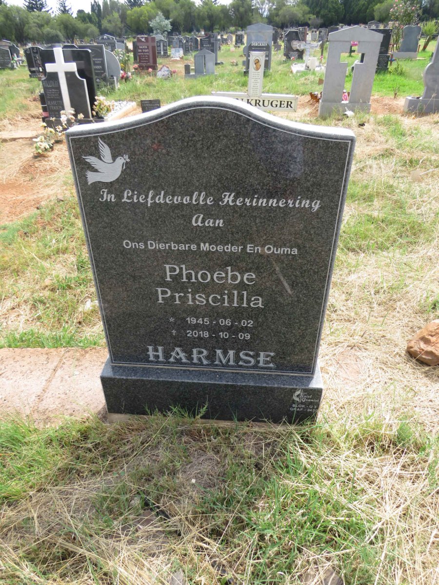 HARMSE Phoebe Priscilla 1945-2018