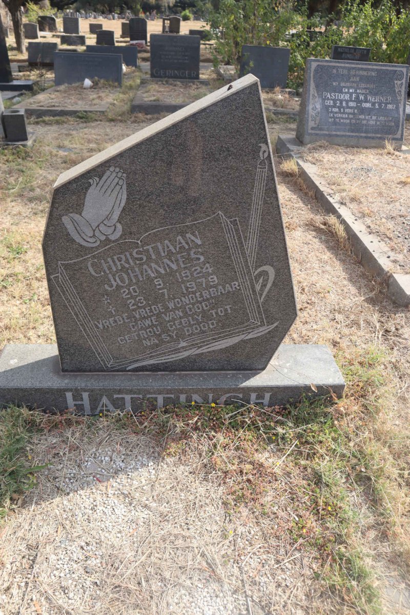 HATTINGH Christiaan Johannes 1924-1979