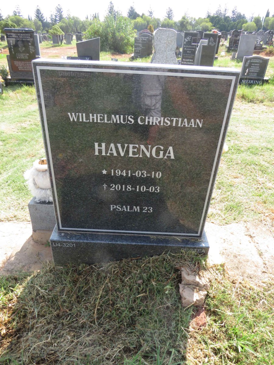 HAVENGA Wilhelmus Christiaan 1941-2018