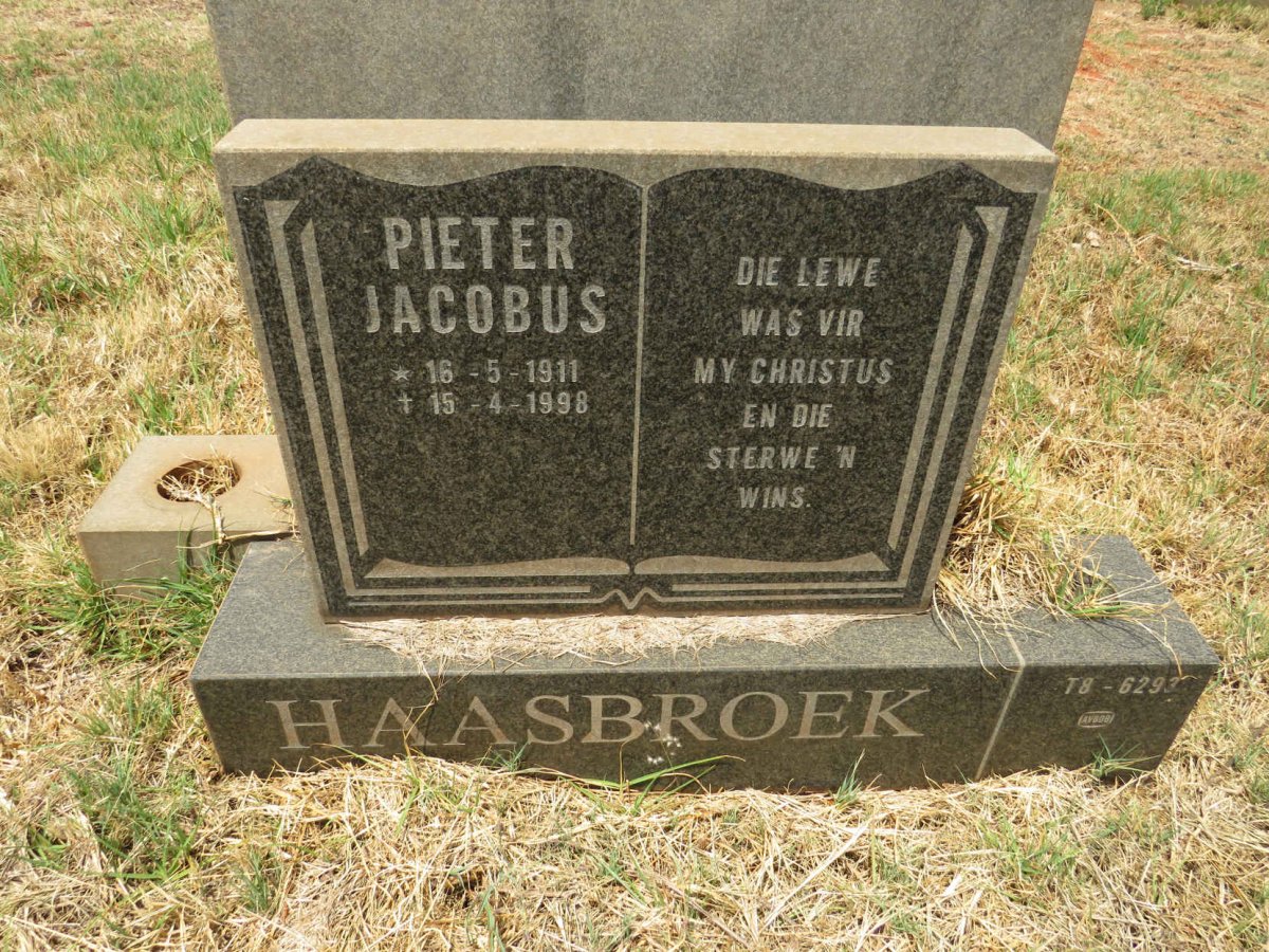 HAASBROEK Pieter Jacobus 1911-1998
