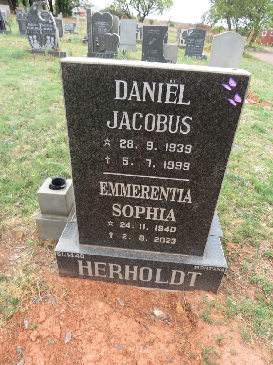 HEROLDT Daniel Jacobus 1939-1999 & Emmerentia Sophia 1940-2023