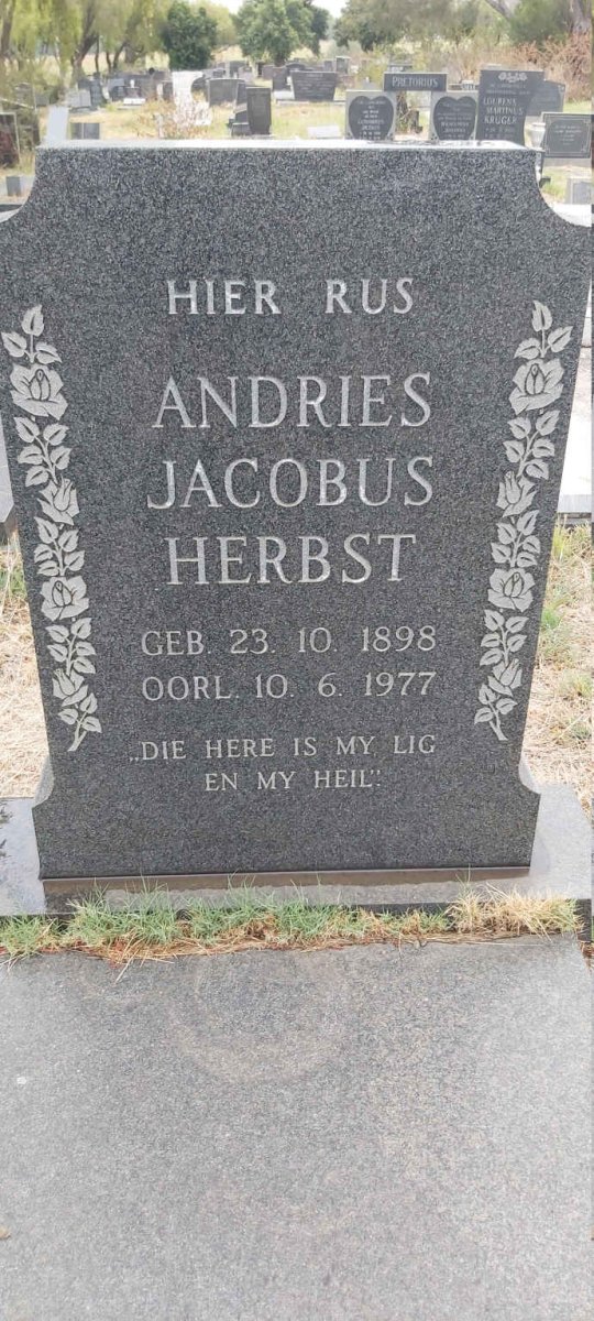 HERBST Andries Jacobus 1898-1977
