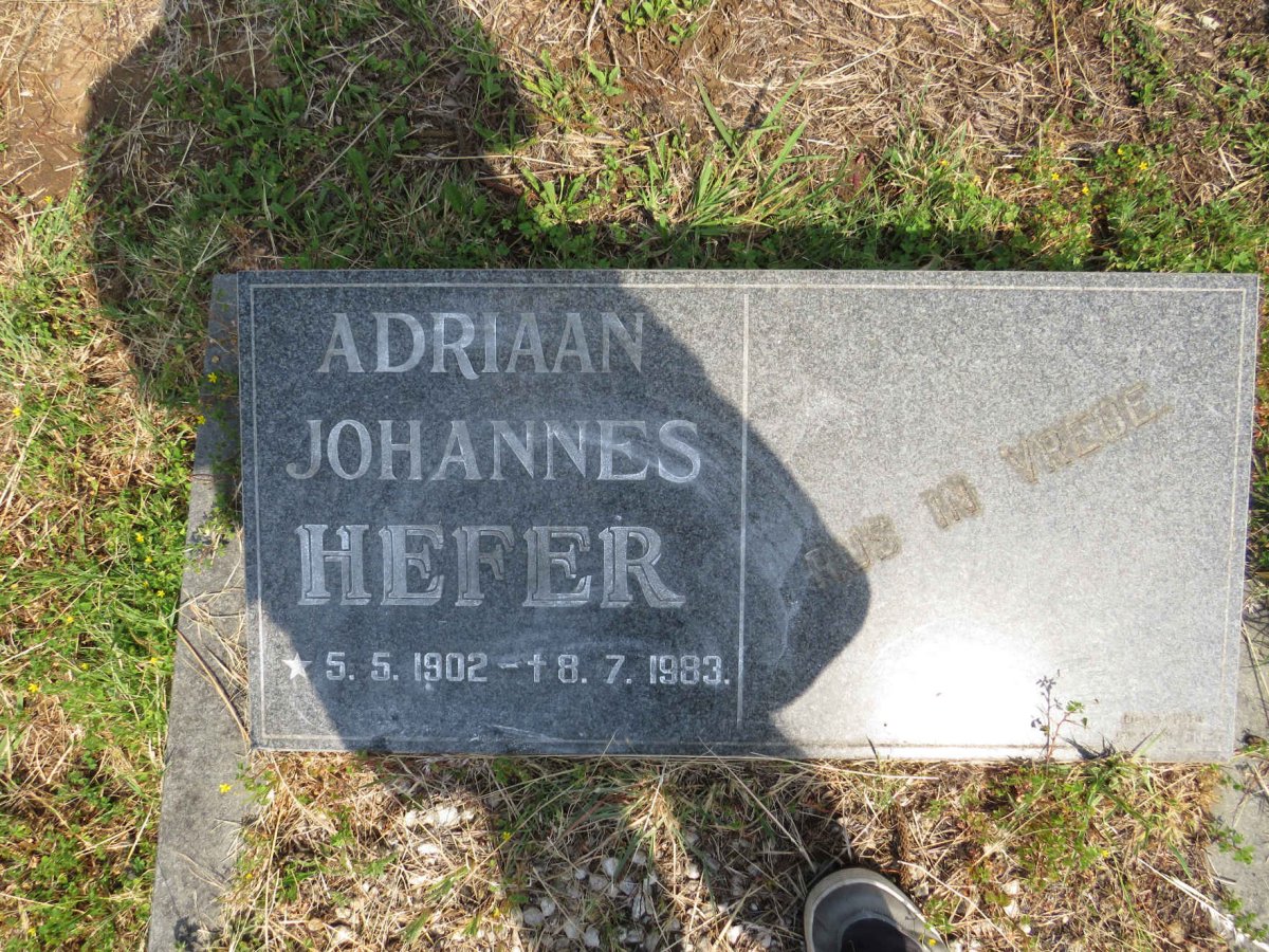 HEFER Adriaan Johannes 1902-1983