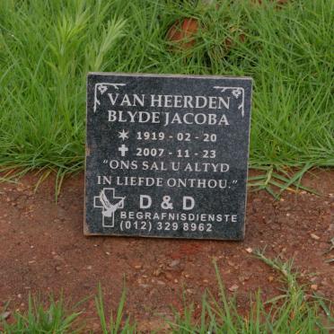 HEERDEN Blyde Jacoba, van 1919-2007