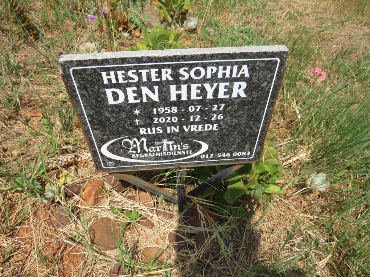 HEYER Hester Sophia, den 1958-2020