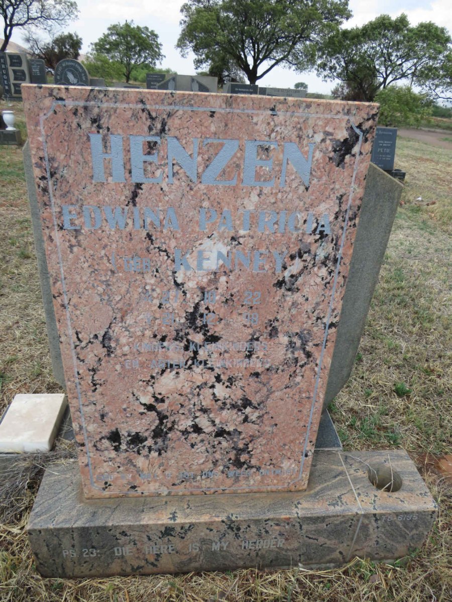 HENZEN Edwina Patricia nee KENNEY 1922-1998