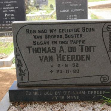 HEERDEN Thomas A. Du Toit, van 1952-1983