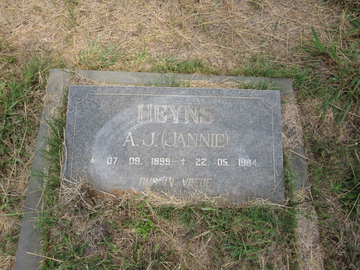 HEYNS A.J. 1899-1984