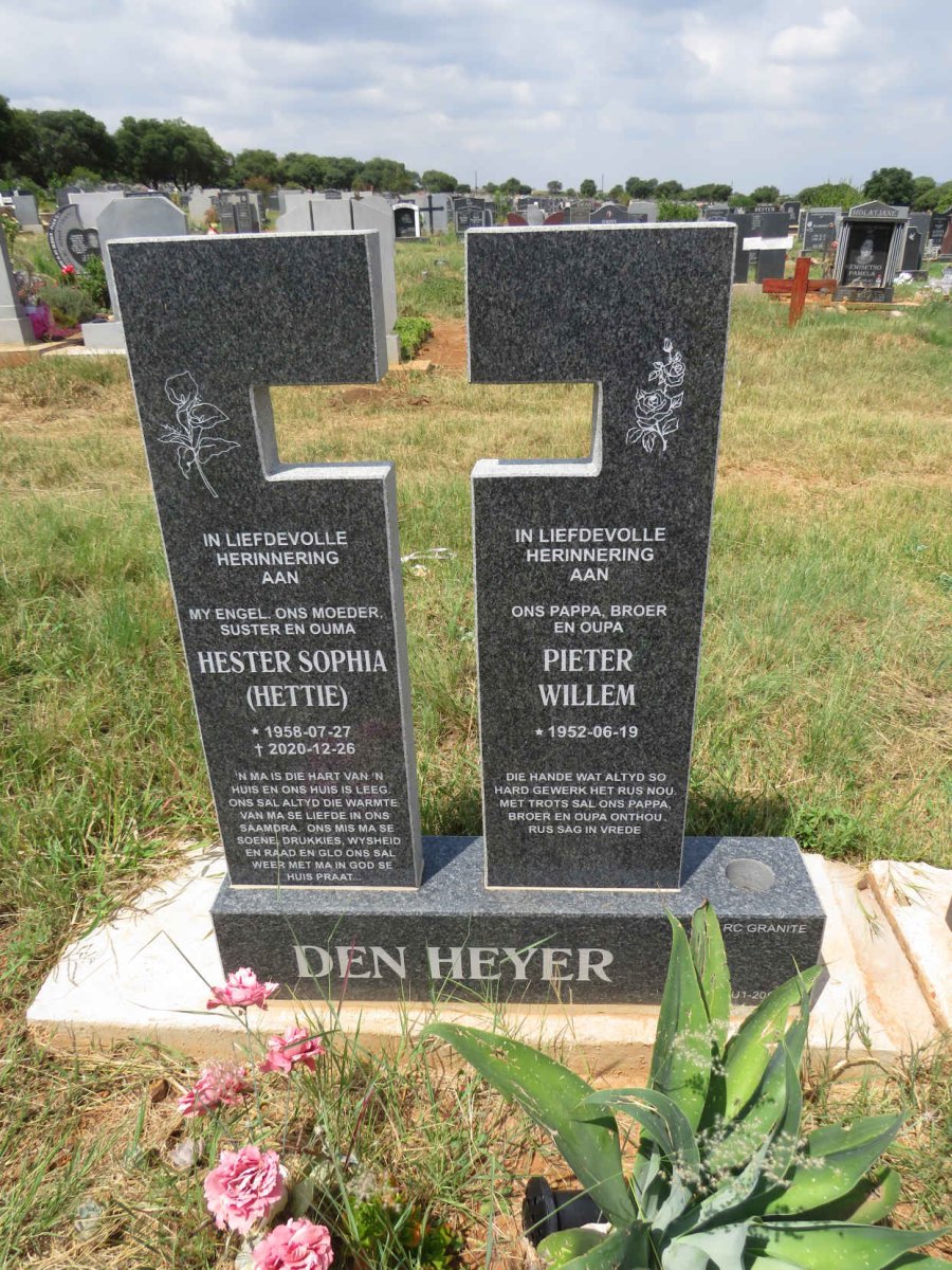 HEYER Pieter Willem, den 1952- & Hester Sophia 1958-2020
