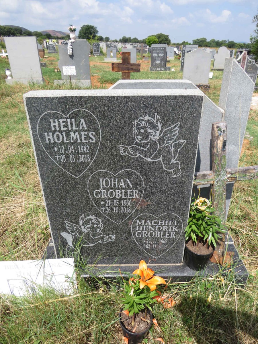 HOLMES Heila 1942-2018 :: GROBLER Johan 1960-2018 :: GROBLER Machiel Hendrik 1962-2020