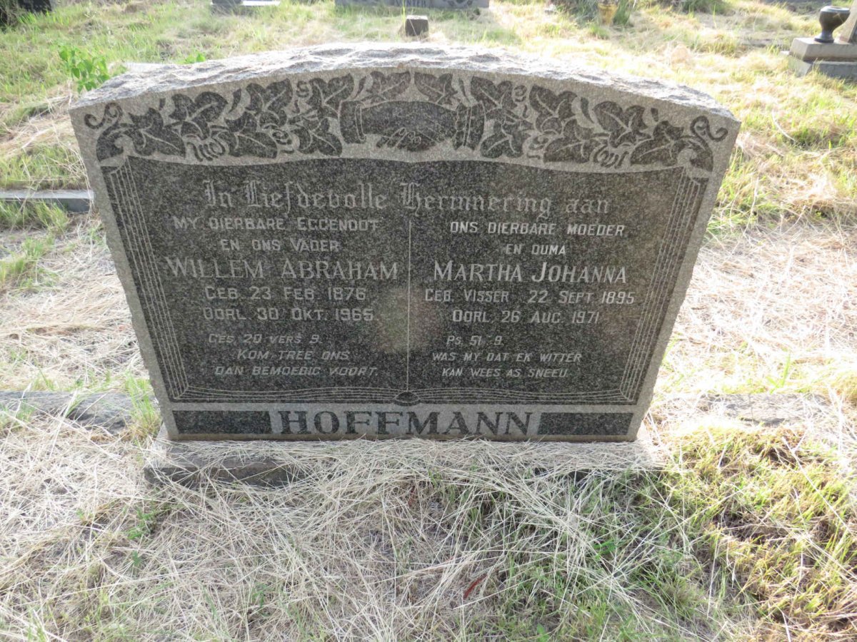 HOFFMANN Willem Abraham 1876-1965 & Martha Johanna VISSER 1895-1971