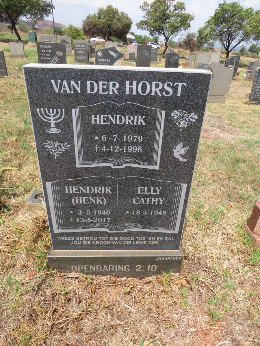 HORST Hendrik, van der 1940-2017 & Elly Cathy 1948- :: VAN DER HORST Hendrik 1979-1998