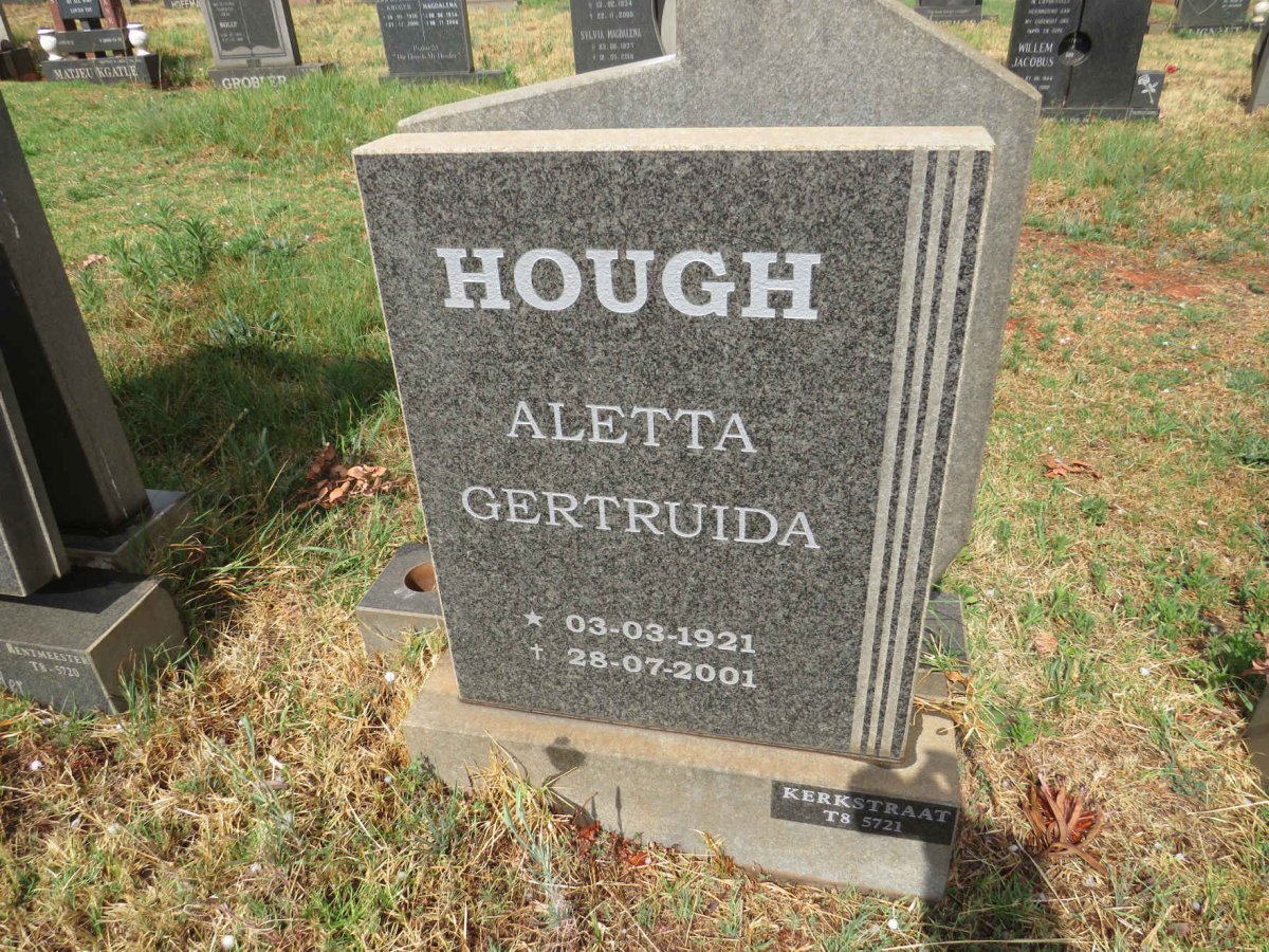 HOUGH Aletta Gertruida 1921-2001