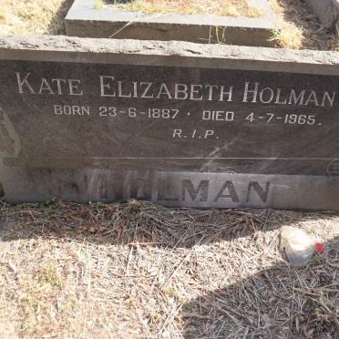 HOLMAN Kate Elizabeth 1887-1965