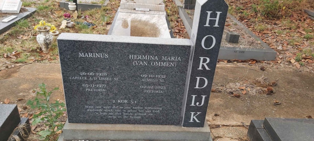 HORDIJK Marinus 1928-1977 & Hermina Maria VAN OMMEN 1932-2023