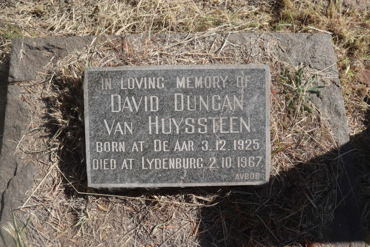 HUYSSTEEN David Duncan, van 1925-1967