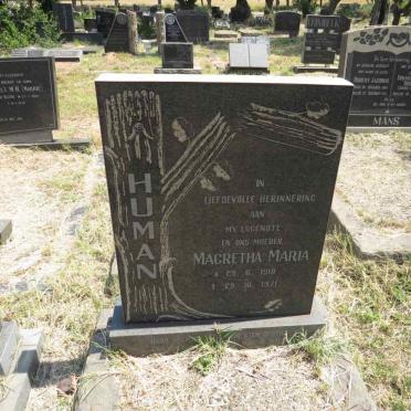 HUMAN Magretha Maria 1918-1971