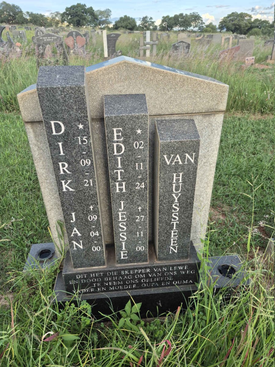 HUYSSTEEN Dirk Jan, van 1921-2000 & Edith Jessie 1924-2000