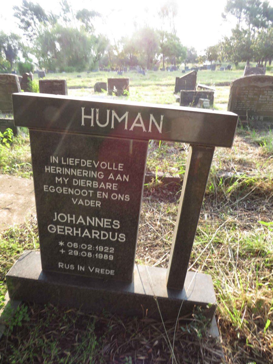 HUMAN Johannes Gerhardus 1922-1989