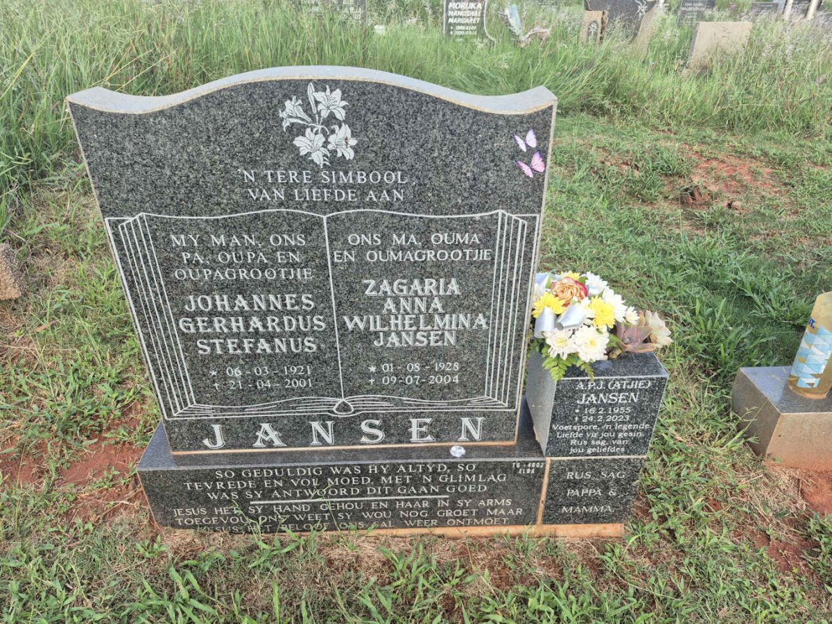 JANSEN Johannes Gerhardus Stefanus 1921-2001 & Zagaria Anna Wilhelmina 1928-2004 :: JANSEN A.P.J 1955-2023 _1