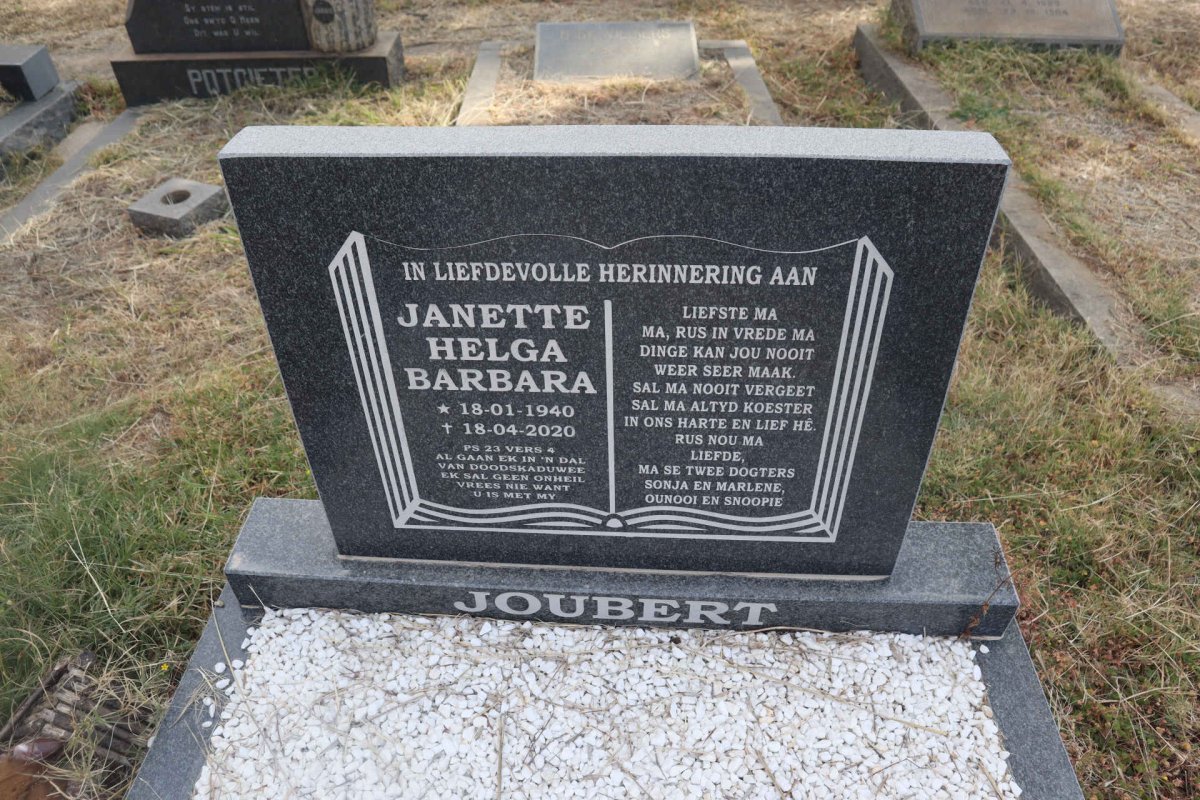JOUBERT Janette Helga Barbara 1940-2020