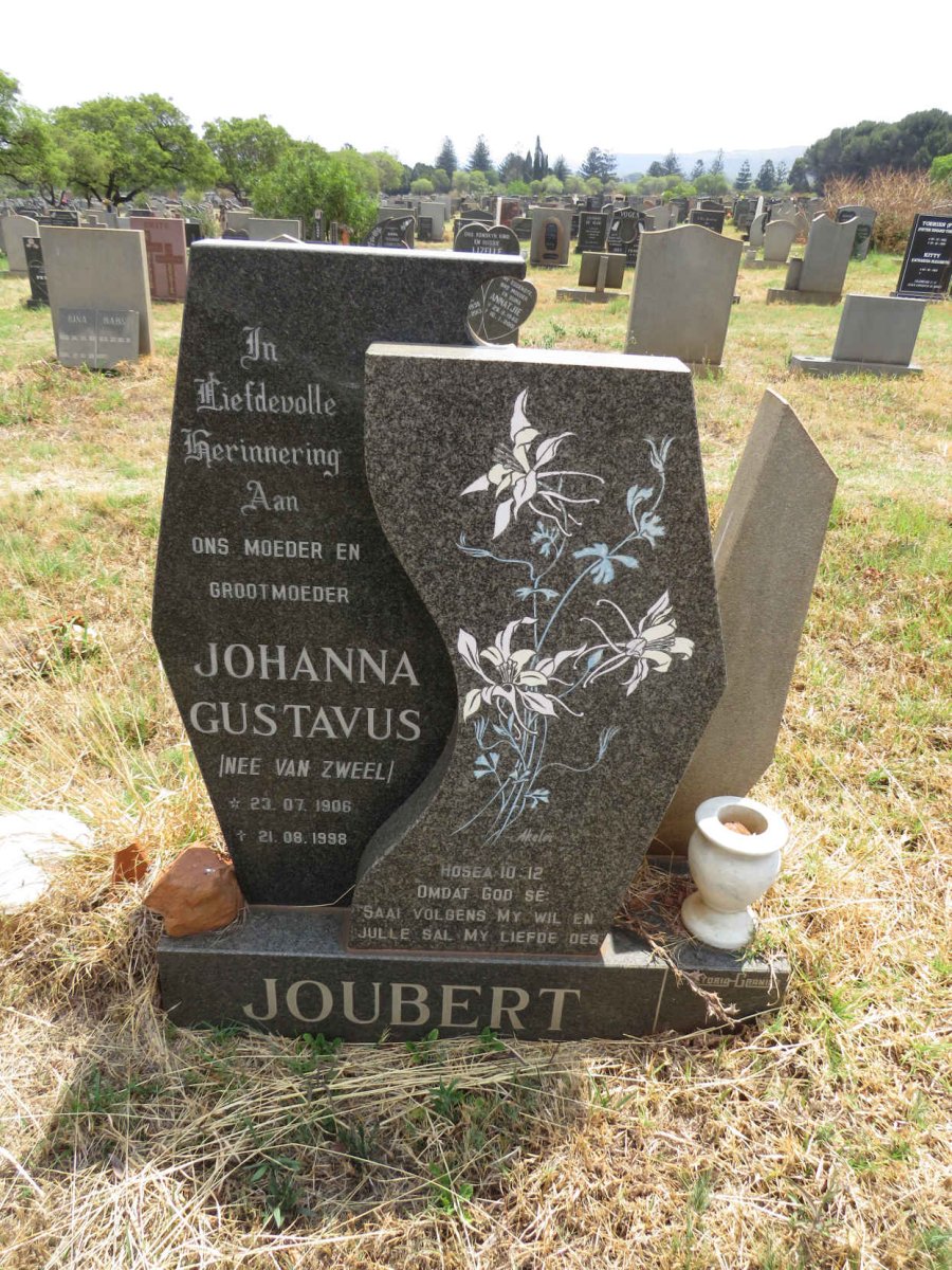 JOUBERT Johanna Gustavus nee VAN ZWEEL 1906-1998