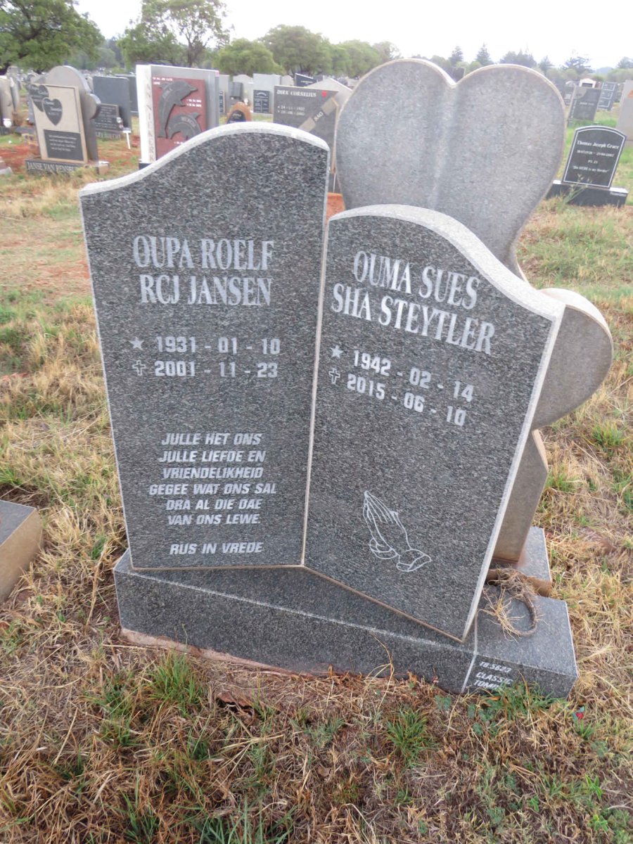 JANSEN R.C.J. 1931-2001 & Sha Steytler 1942-2015