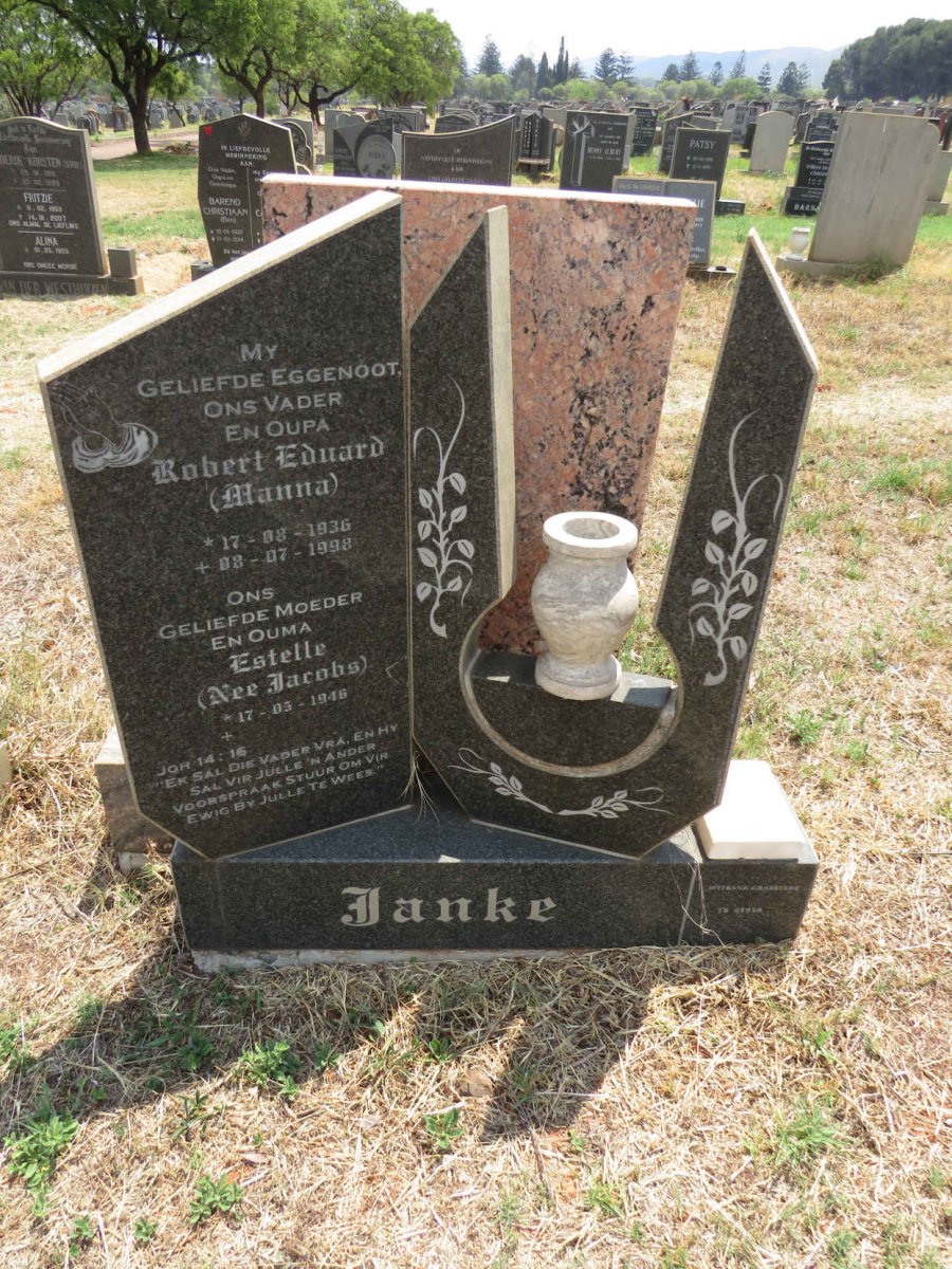 JANKE Robert Eduard 1936-1998 & Estelle JACOBS 1946-