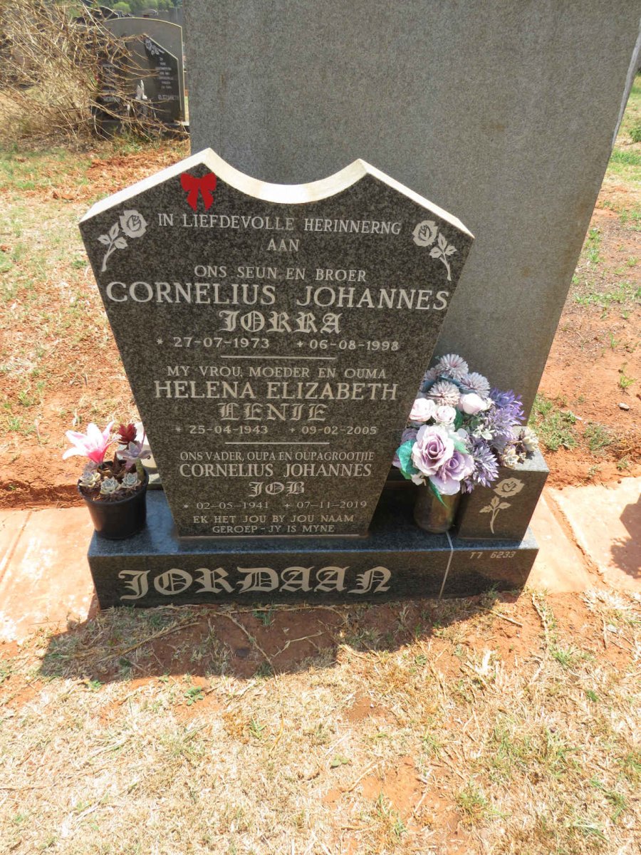 JORDAAN Cornelius Johannes 1941-2019 & Helena Elizabeth 1943-2005 :: JORDAAN Cornelius Johannes 1973-1998
