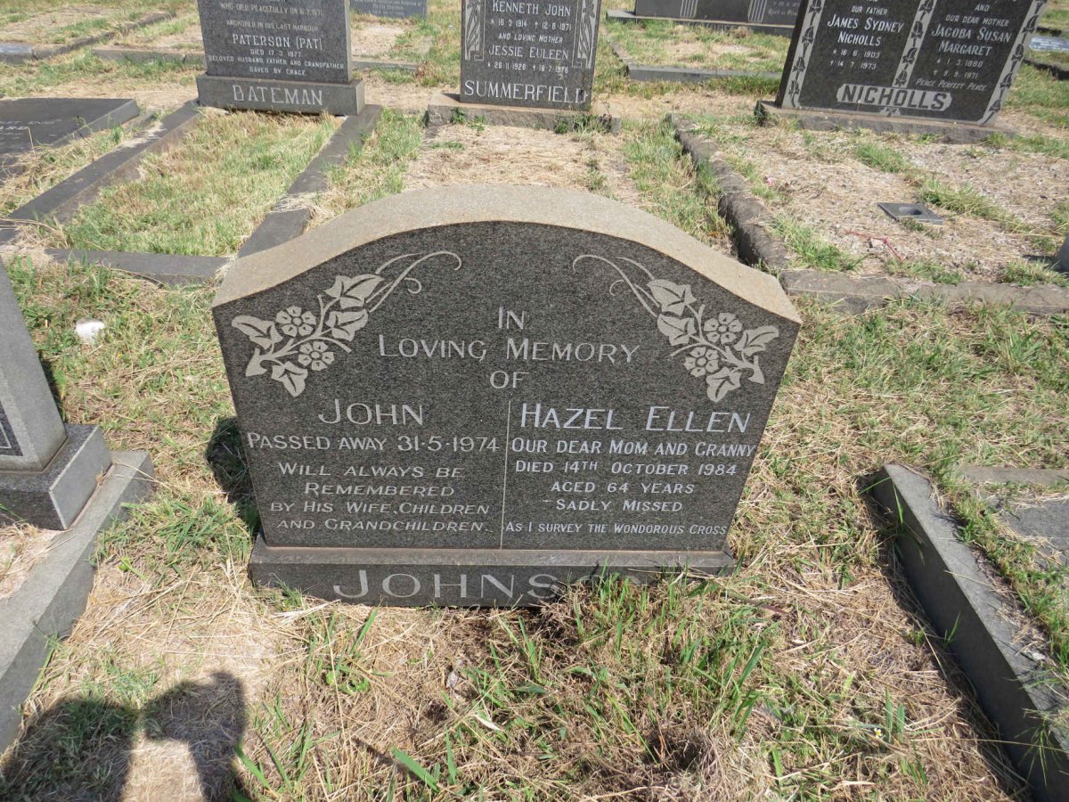 JOHNSON John -1974 & Hazel Ellen -1984