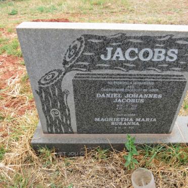 JACOBS Daniel Johannes Jacobus 1932-1997 & Magrietha Maria Susanna 1935-