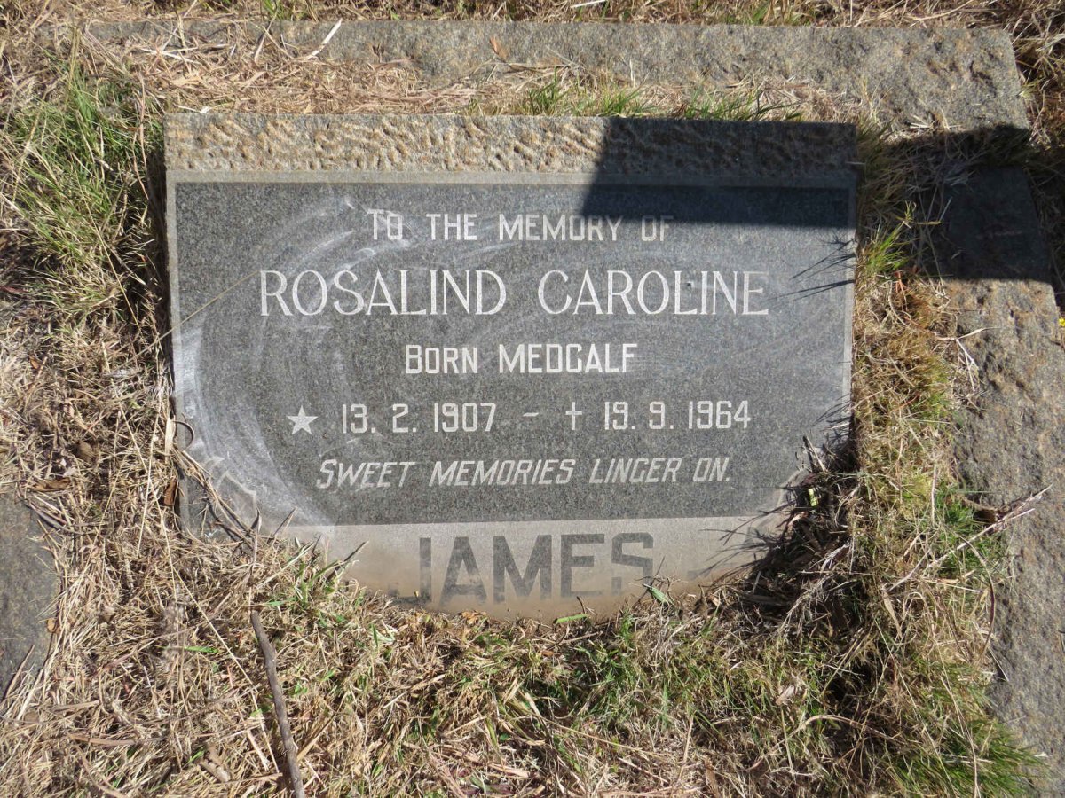 JAMES Rosalind Caroline nee MEDCALF 1907-1964
