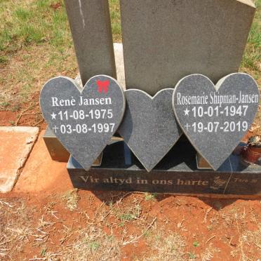 JANSEN Rosemarie SHIPMAN- 1947-2019 :: JANSEN Rene 1975-1997