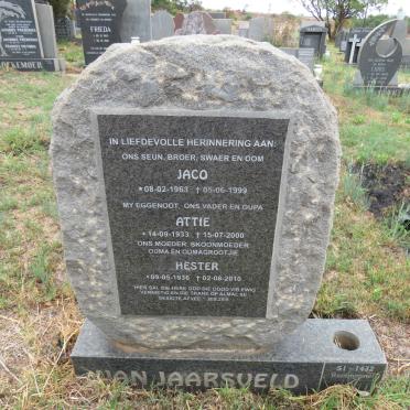 JAARSVELD Attie, van 1933-2000 & Hester 1936-2010 :: VAN JAARSVELD Jaco 1963-1999