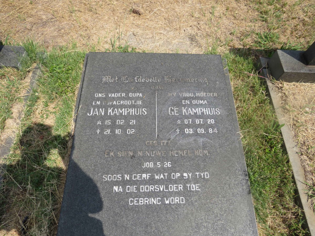 KAMPHUIS Jan 1921-2002 & Ge 1920-1984