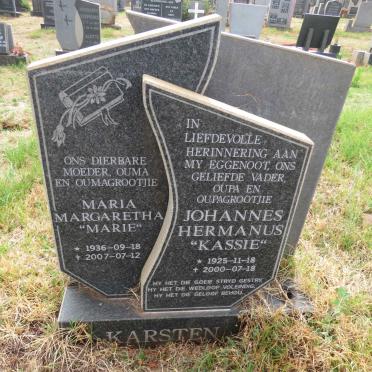 KARSTEN Johannes Hermanus 1925-2000 & Maria Margaretha 1936-2007