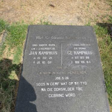 KAMPHUIS Jan 1921-2002 & Ge 1920-1984