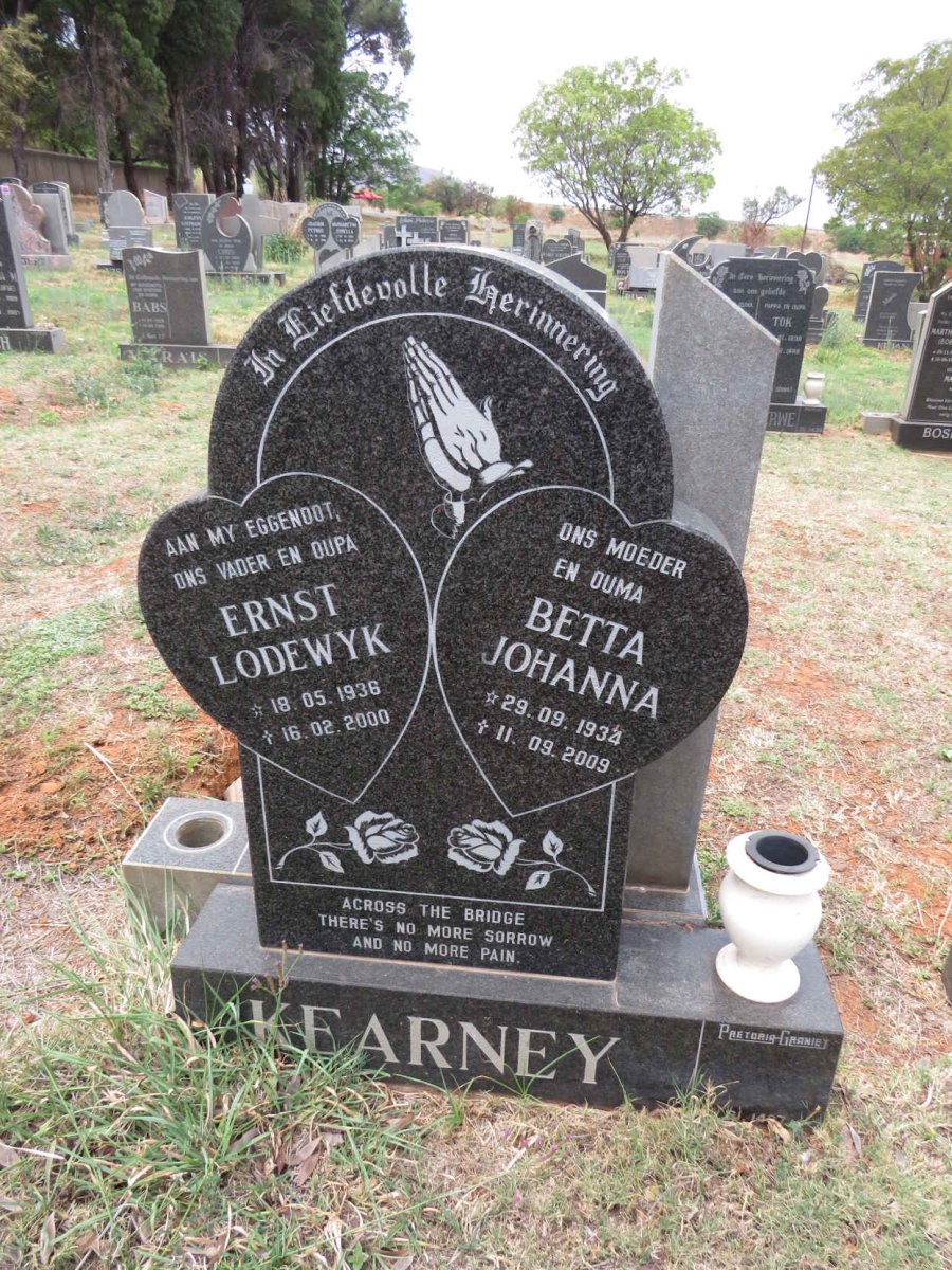KEARNY Ernst Lodewyk 1936-2000 & Betta Johanna 1934-2009