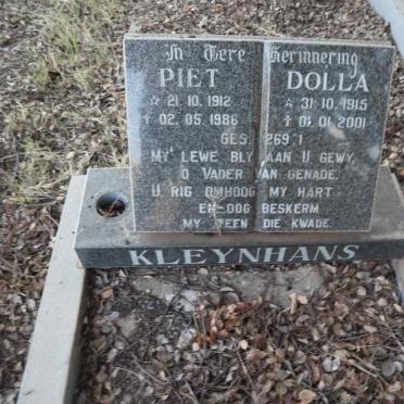 KLEYNHANS Piet 1912-1986 & Dolla 1915-2001