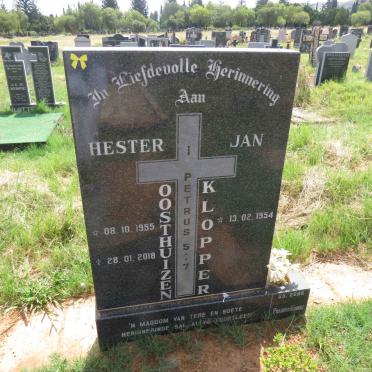 KLOPPER Jan 1954- & Hester OOSTHUIZEN 1955-2018