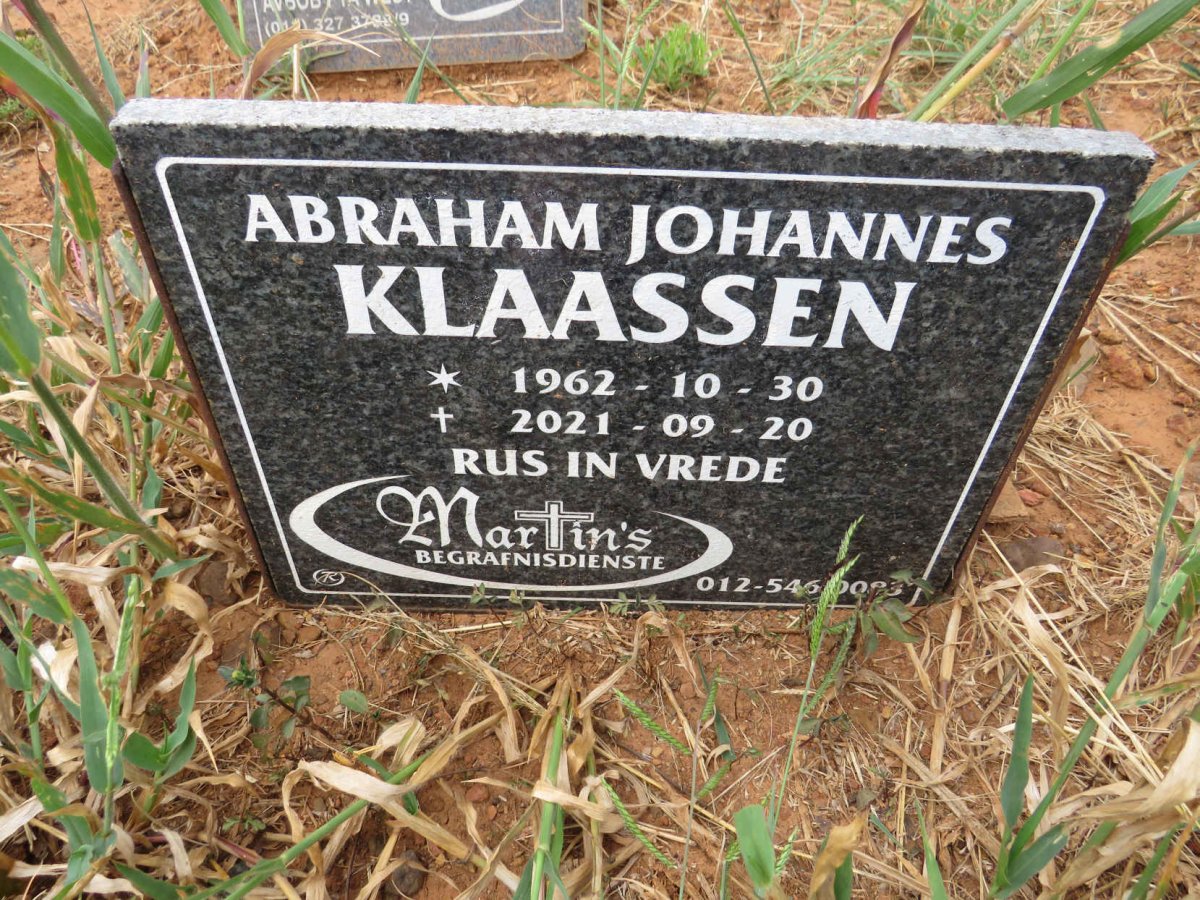 KLAASSEN Abraham Johannes 1962-2021
