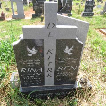 KLERK Barend Jacobus, de 1956- & Catharina Susanna Martina 1961-2017