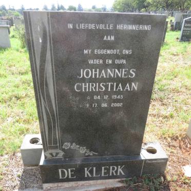 KLERK Johannes Christiaan, de 1945-2002
