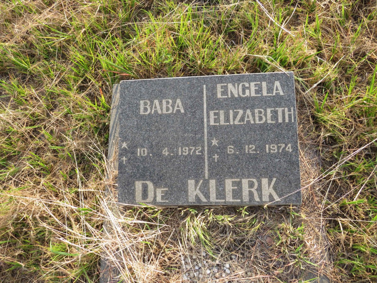 KLERK, de 1972-1972 :: DE KLERK Engela Elizabeth 1974-1974