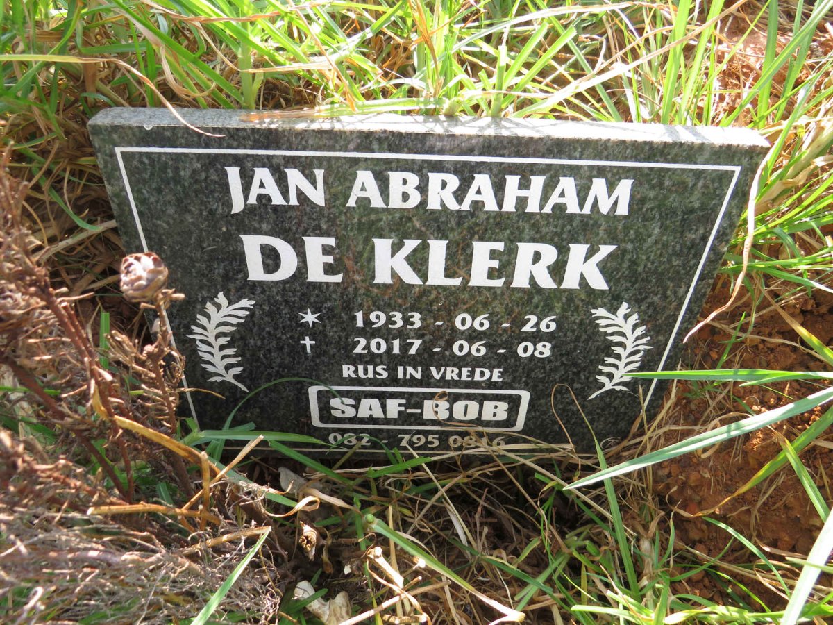 KLERK Jan Abraham, de 1933-2017