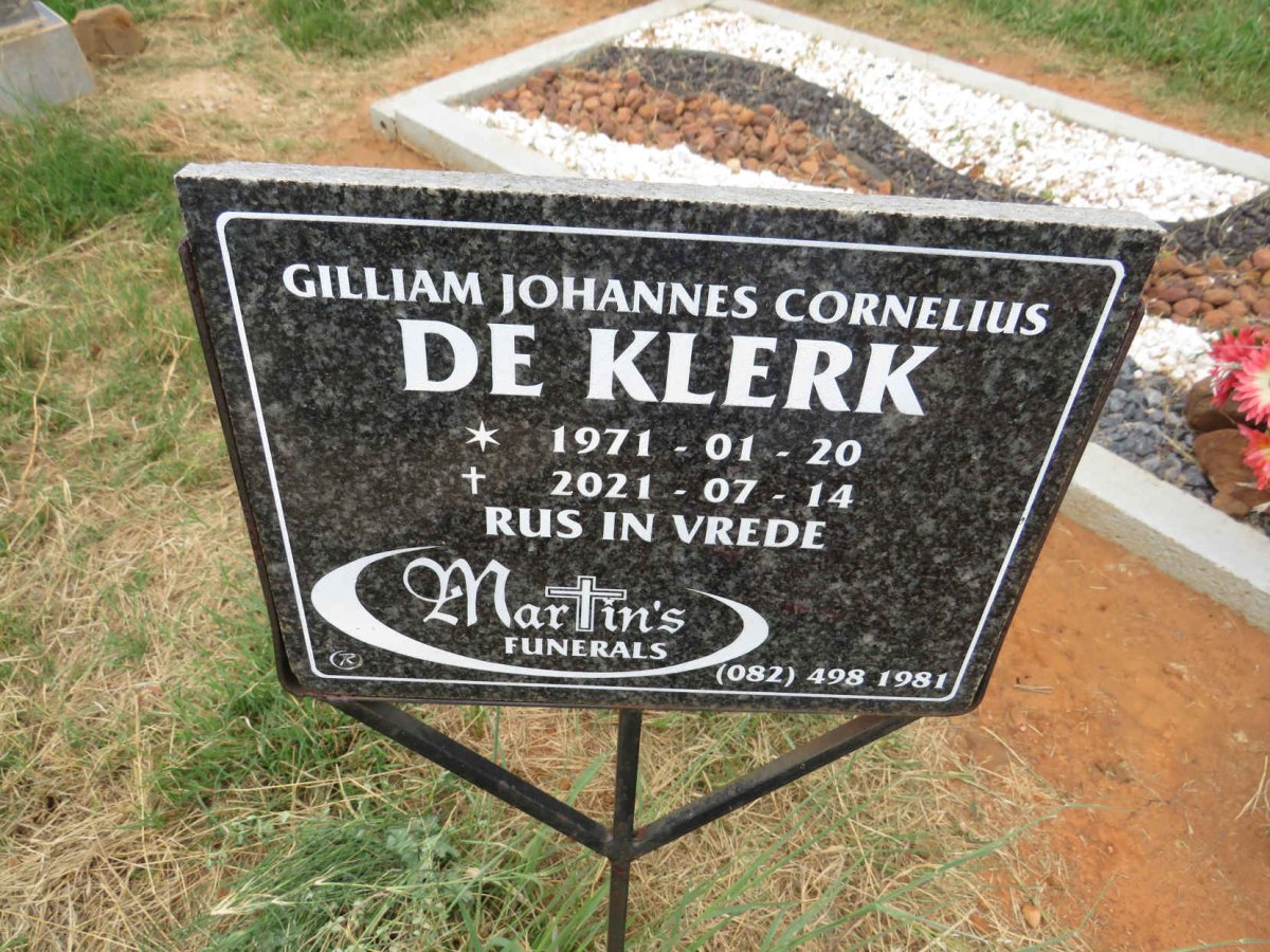 KLERK Gilliam Johannes Cornelius, de 1971-2021