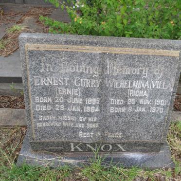 KNOX Ernest Curry 1899-1964 Wilhelmina RICHA 1901-197?