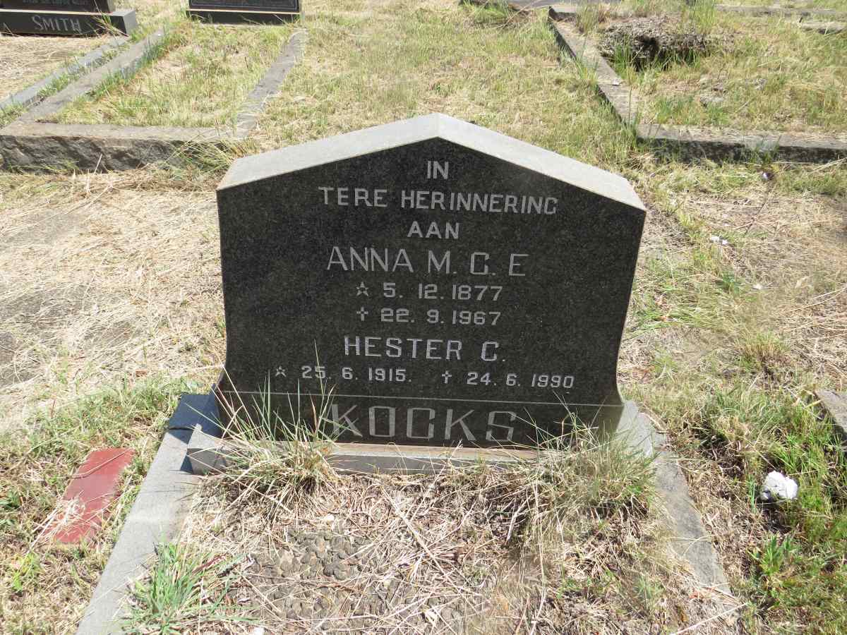 KOCKS Anna M.C.E. 1877-1967 :: KOCKS Hester C. 1915-1990